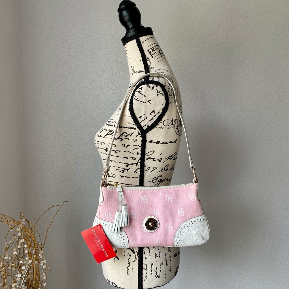 Dooney & Bourke NWT Purse Pink White Slim Shoulder Purse Small